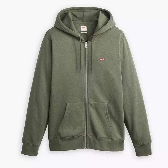LEVI’S MENS ZIP UP HOODIE SWEATSHIRT OLIVE NEW Size L - Picture 3 of 4